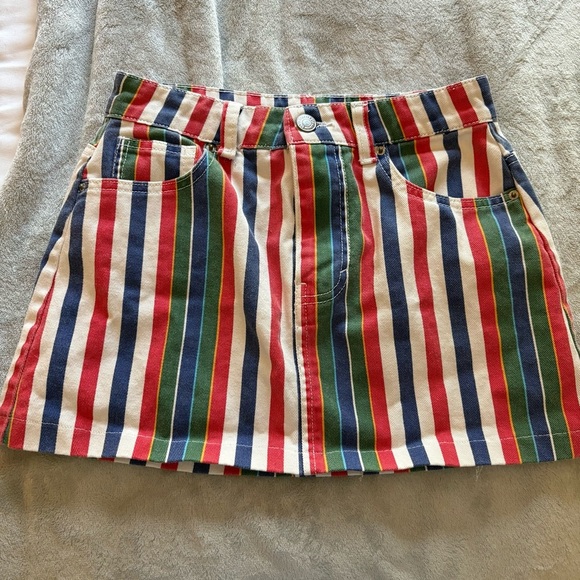 Unique Striped Multicolor Mini Skirt - Picture 1 of 8